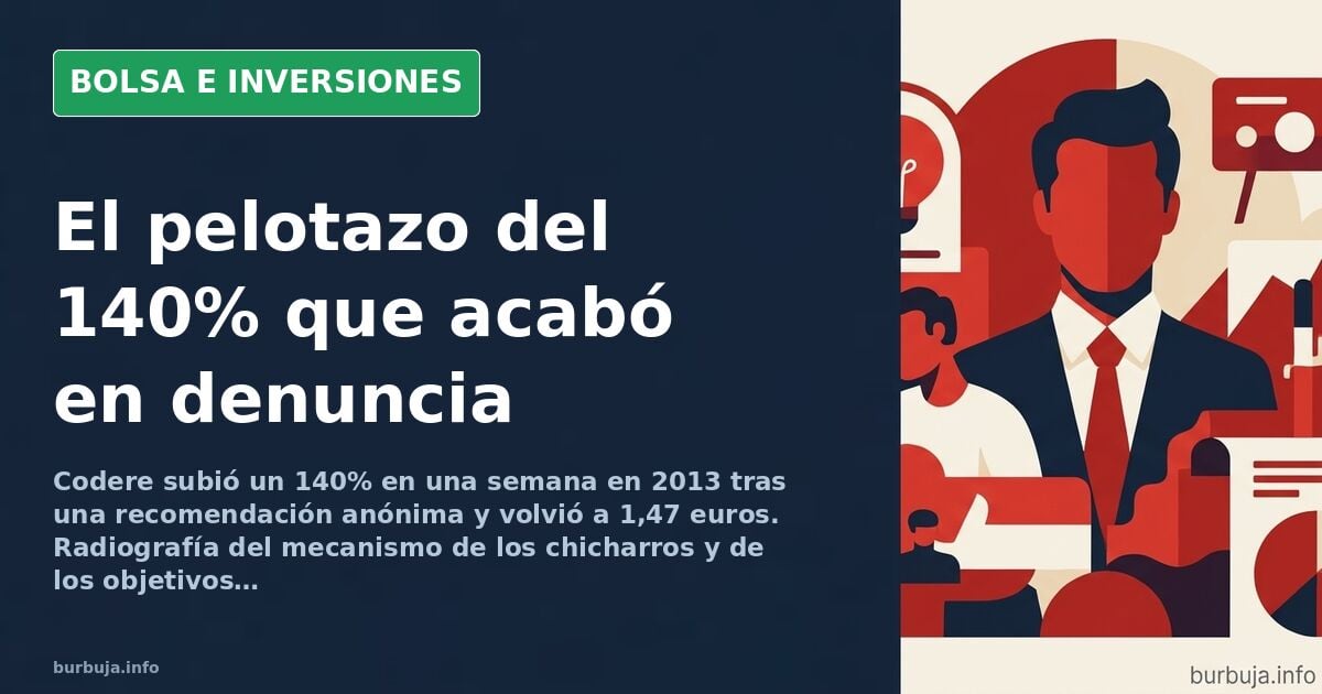 Gráfico de velas japonesas con una subida pronunciada seguida de un desplome, sobre fondo oscuro con cifras de cotización bur