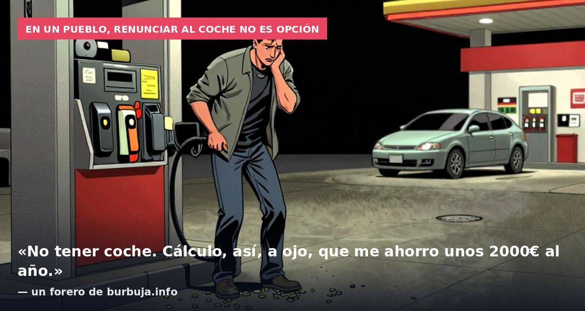 En un pueblo, renunciar al coche no es opción: «No tener coche. Cálculo, así, a ojo, que me ahorro unos 2000€ al año.» — un forero de burbuja.info
