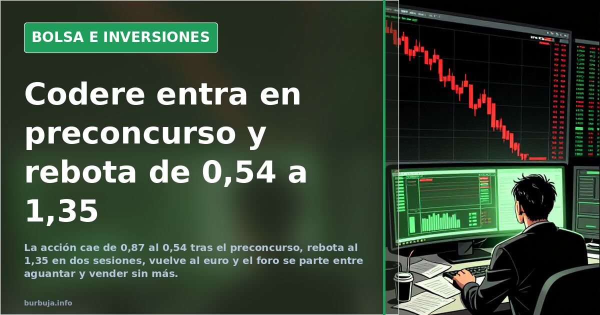 Codere entra en preconcurso y rebota de 0,54 a 1,35