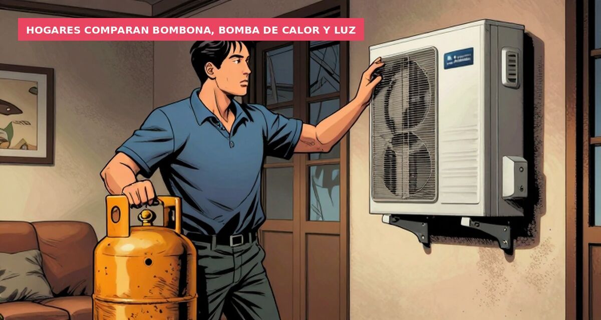 Hogares comparan bombona, bomba de calor y luz