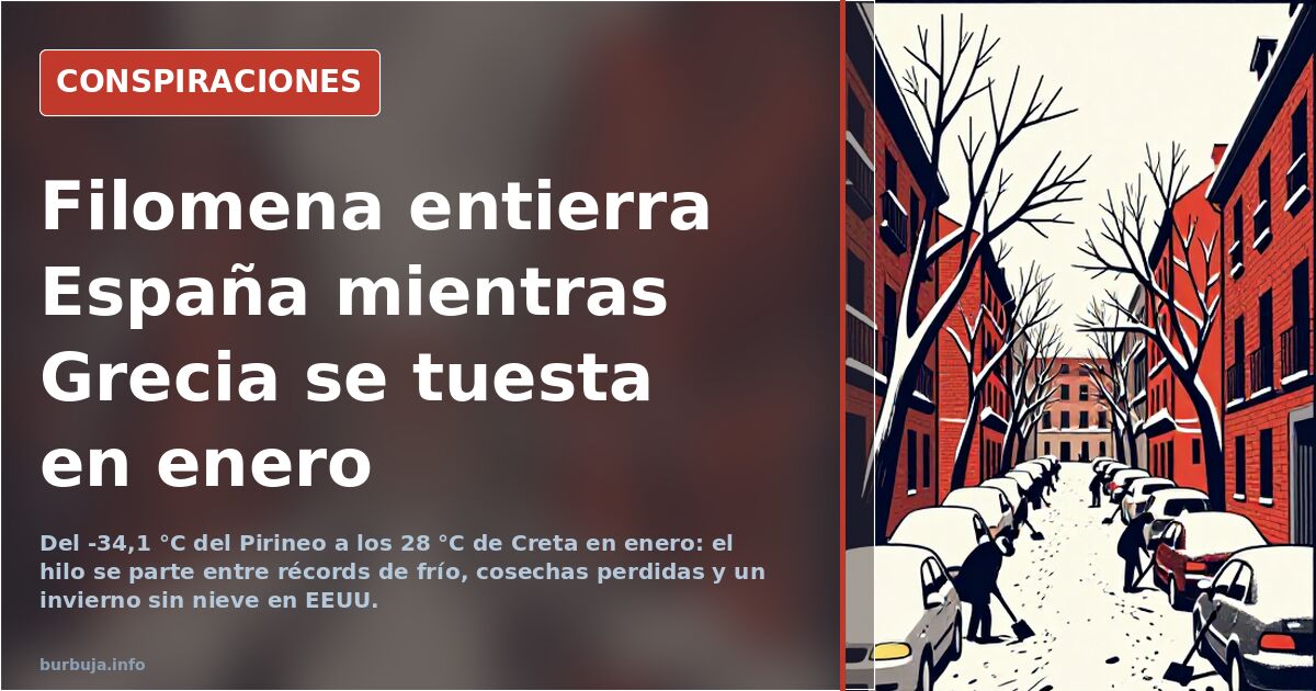 Filomena entierra España mientras Grecia se tuesta en enero