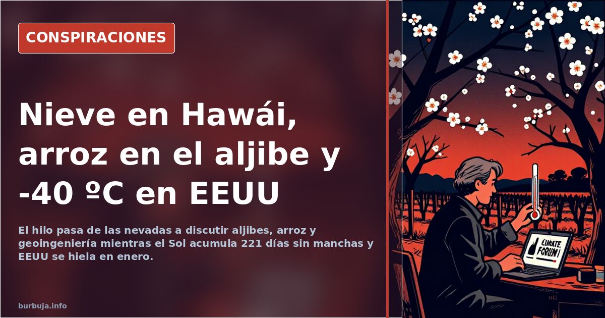 Nieve en Hawái, arroz en el aljibe y -40 ºC en EEUU