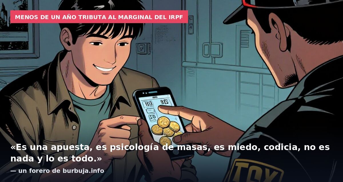 Menos de un año tributa al marginal del IRPF: «Es una apuesta, es psicología de masas, es miedo, codicia, no es nada y lo es todo.» — un forero de burbuja.info