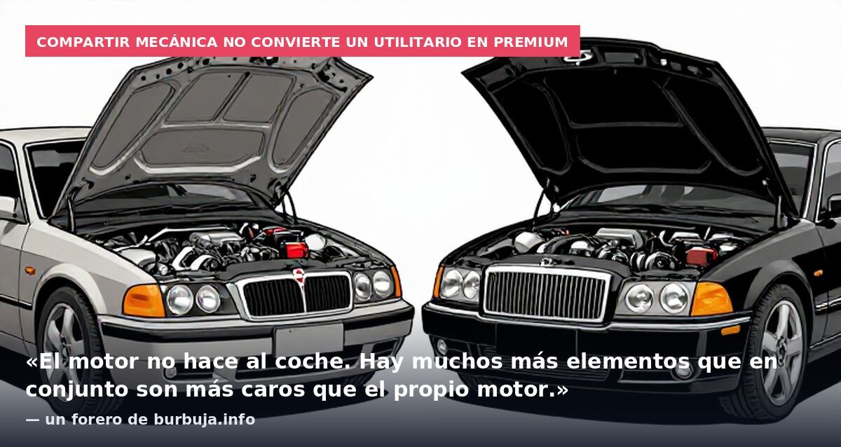 Compartir mecánica no convierte un utilitario en premium: «El motor no hace al coche. Hay muchos más elementos que en conjunto son más caros que el propio motor.» — un forero de burbuja.info