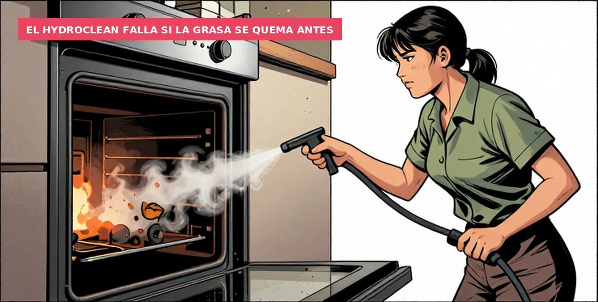 El Hydroclean falla si la grasa se quema antes