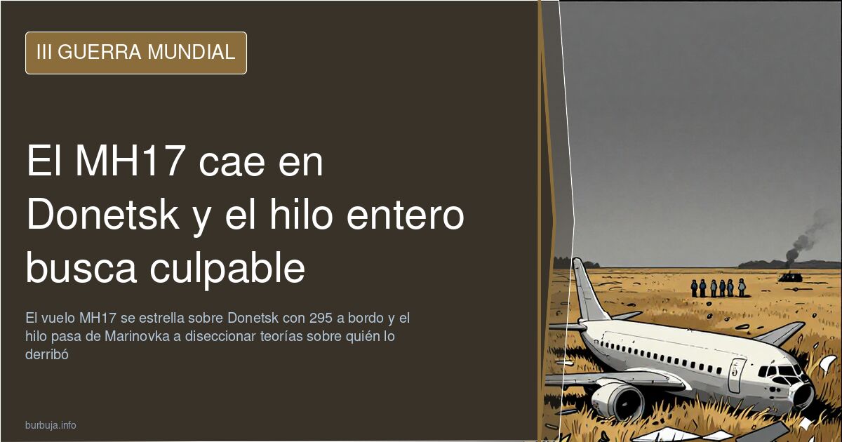 El MH17 cae en Donetsk y el hilo entero busca culpable