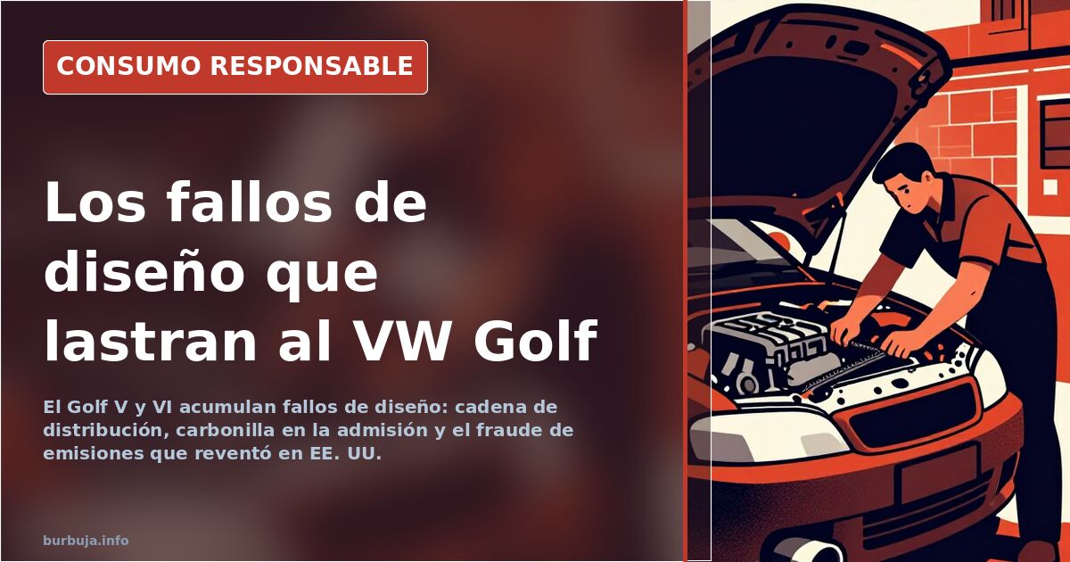 Motor de un Volkswagen Golf abierto con acumulación de carbonilla en las válvulas de admisión