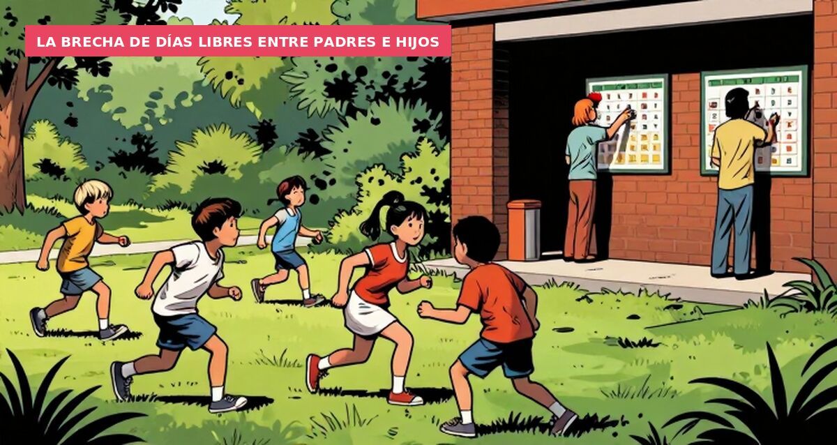 La brecha de días libres entre padres e hijos