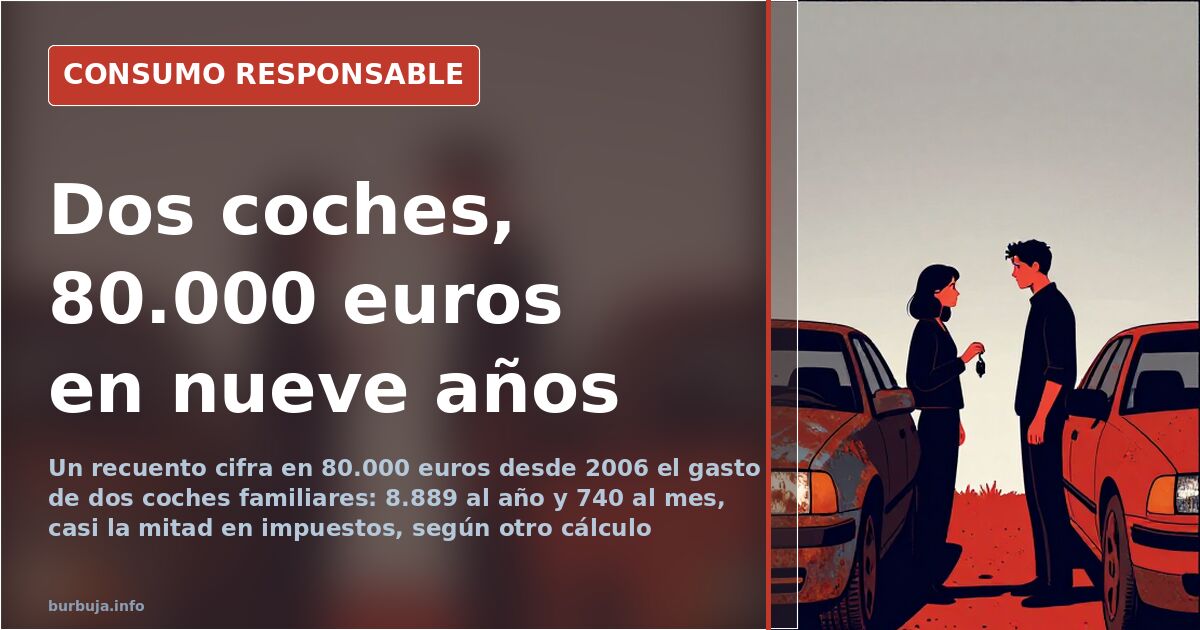Un monovolumen aparcado junto a otro coche familiar, imagen que ilustra el coste anual de mantener un vehículo propio