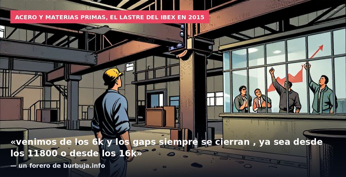 Acero y materias primas, el lastre del Ibex en 2015: «venimos de los 6k y los gaps siempre se cierran , ya sea desde los 11800 o desde los 16k» — un forero de burbuja.info