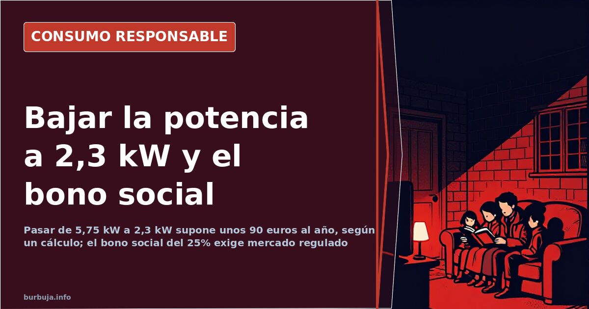 Cuadro eléctrico doméstico con el interruptor de control de potencia, citado al bajar la potencia contratada a 2,3 kW