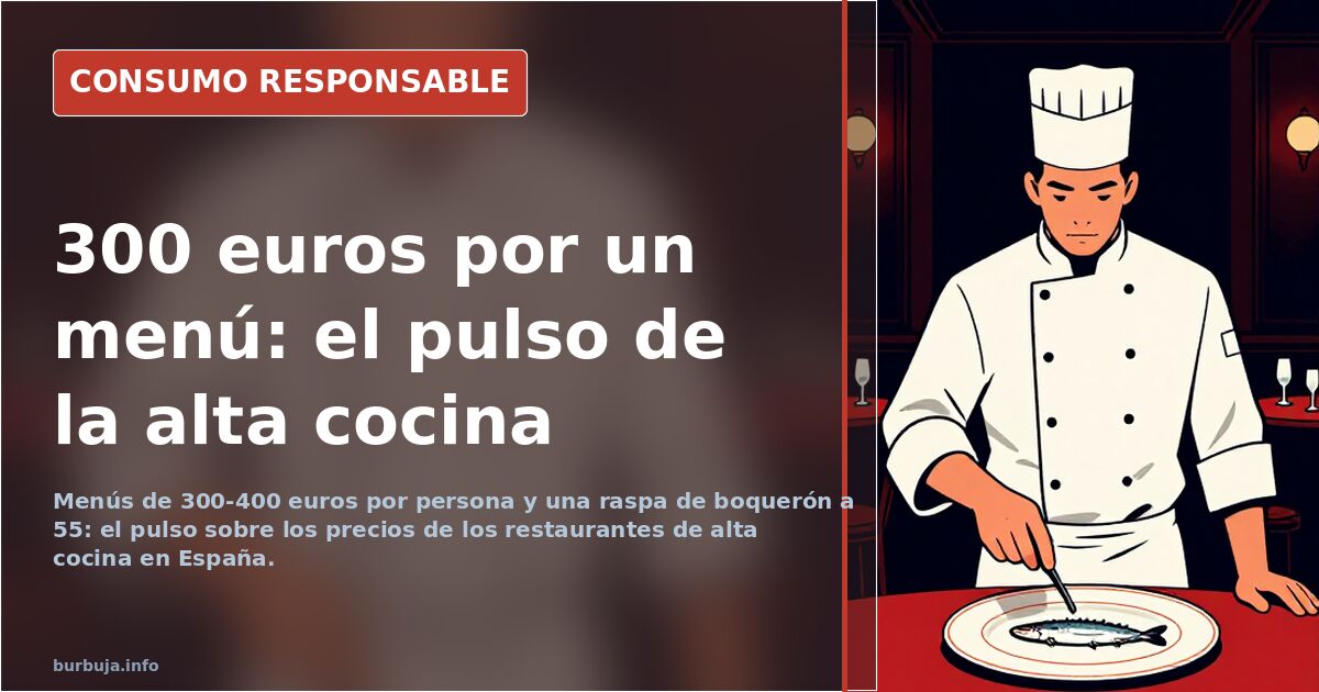 Interior de un restaurante de alta cocina con platos de raciones mínimas y una cuenta que supera los 300 euros