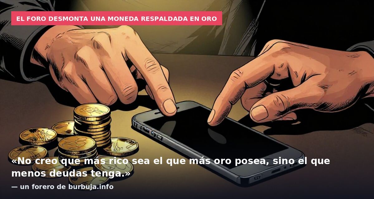 El foro desmonta una moneda respaldada en oro: «No creo que más rico sea el que más oro posea, sino el que menos deudas tenga.» — un forero de burbuja.info