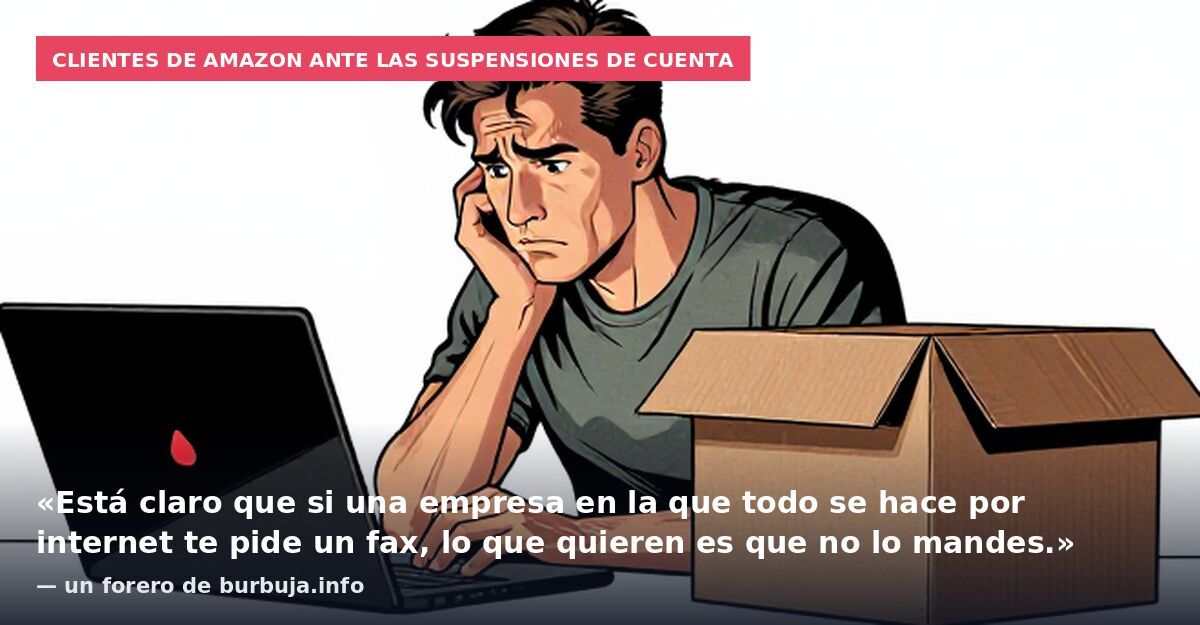 Clientes de Amazon ante las suspensiones de cuenta: «Está claro que si una empresa en la que todo se hace por internet te pide un fax, lo que quieren es que no lo mandes.» — un forero de burbuja.info