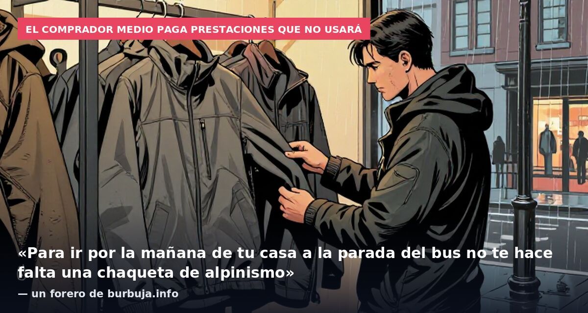 El comprador medio paga prestaciones que no usará: «Para ir por la mañana de tu casa a la parada del bus no te hace falta una chaqueta de alpinismo» — un forero de burbuja.info