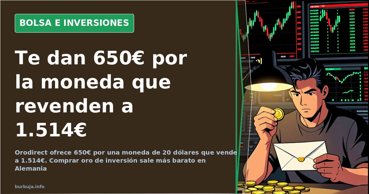 Gráfico de cotización de monedas de oro de inversión sobre pantalla de terminal con velas japonesas y precios en euros
