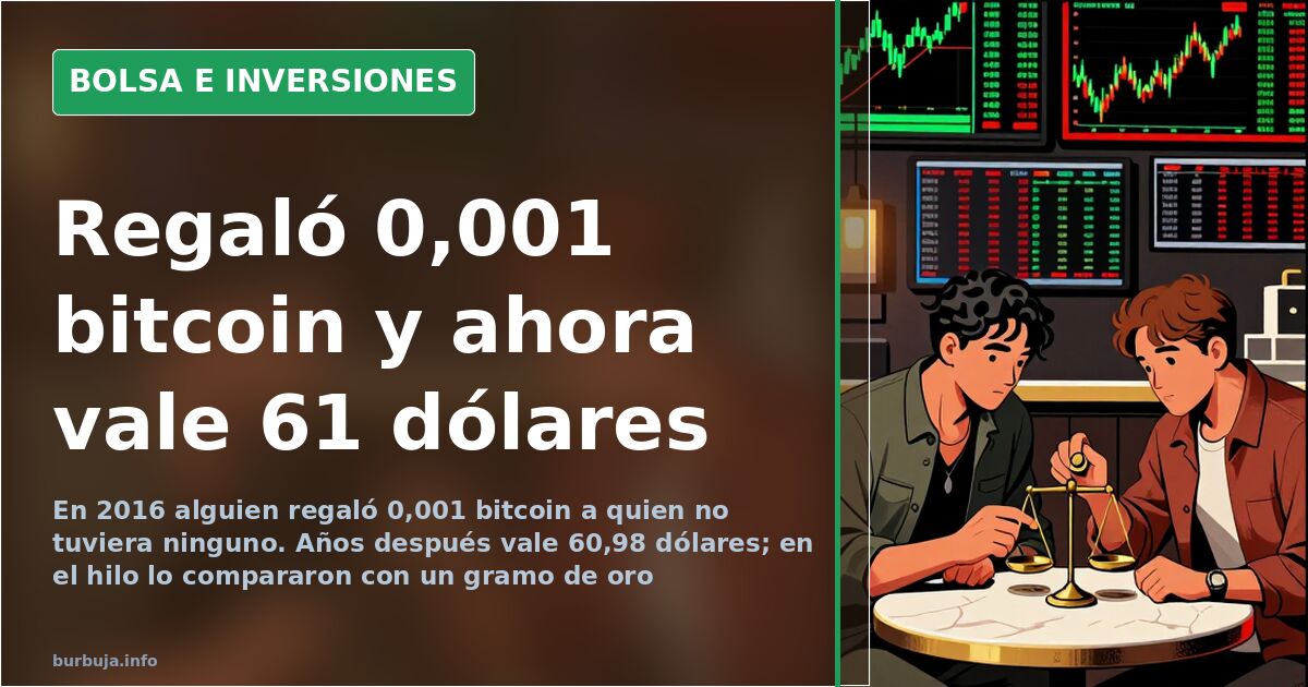 Regalar 0,001 bitcoin en 2016: de prueba a 61 dólares