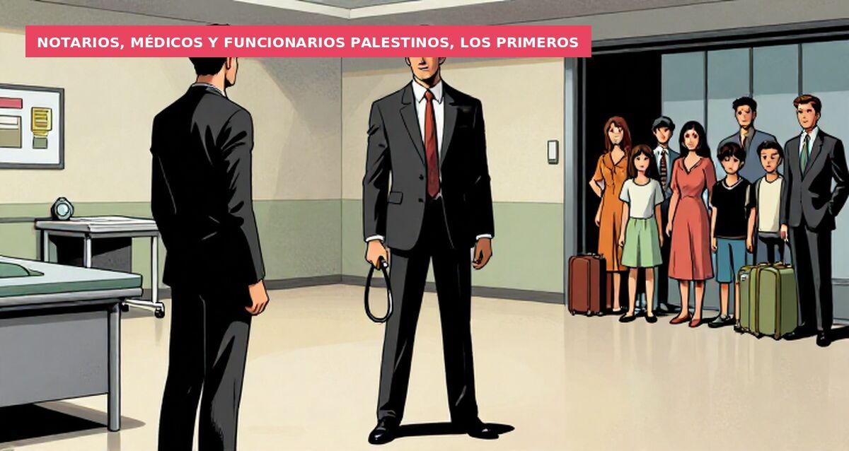 Notarios, médicos y funcionarios palestinos, los primeros