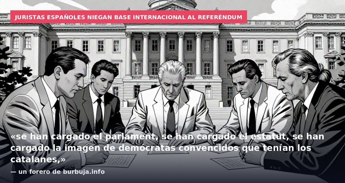 Juristas españoles niegan base internacional al referéndum: «se han cargado el parlament, se han cargado el estatut, se han cargado la imagen de demócratas convencidos que tenían los catalanes,» — un forero de burbuja.info