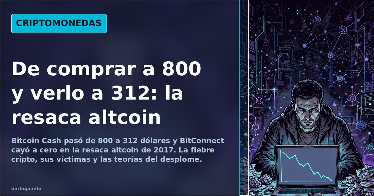 Ilustración de una red blockchain con nodos brillantes y monedas digitales descendiendo en la resaca de las altcoins
