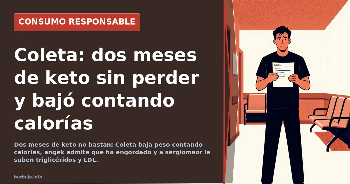 Coleta: dos meses de keto sin perder y bajó contando calorías