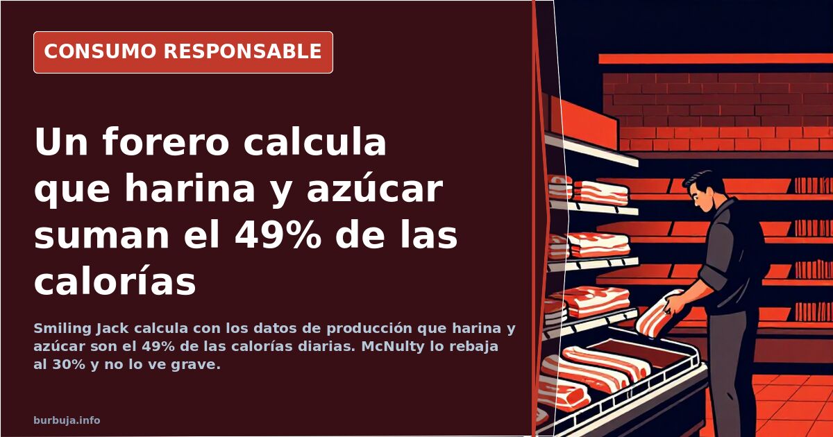 Un forero calcula que harina y azúcar suman el 49% de las calorías