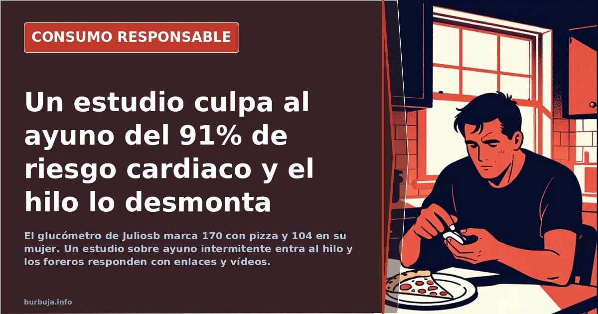 Un estudio culpa al ayuno del 91% de riesgo cardiaco y el hilo lo desmonta