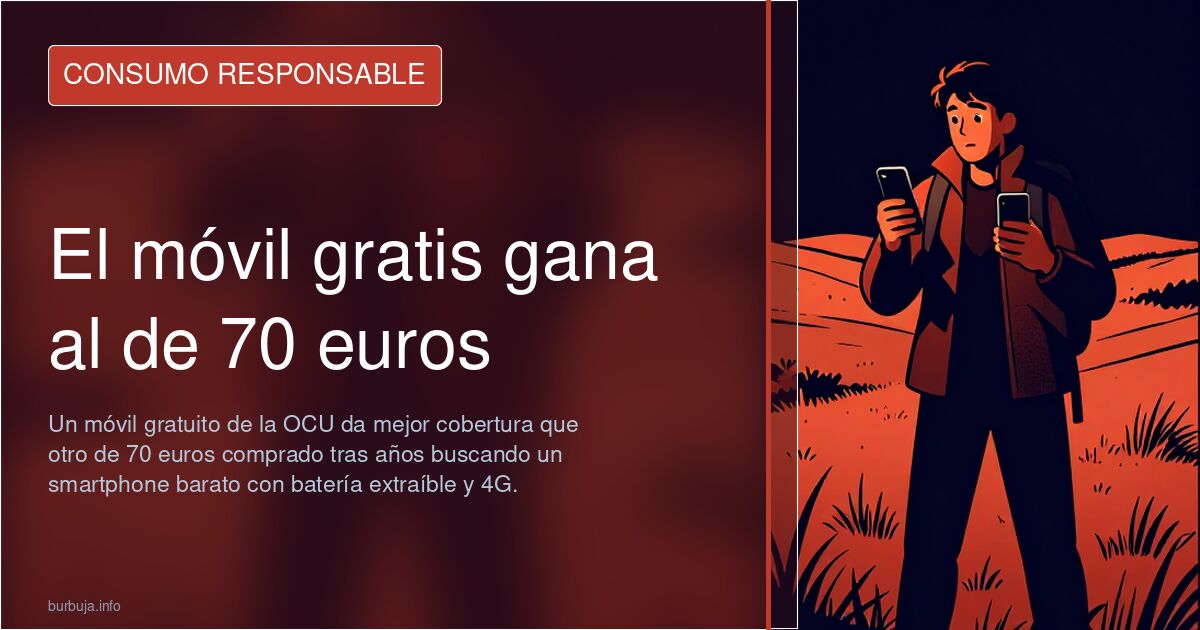 Comparativa de cobertura entre dos smartphones baratos en la misma ubicación, con el móvil gratuito por delante del de pago