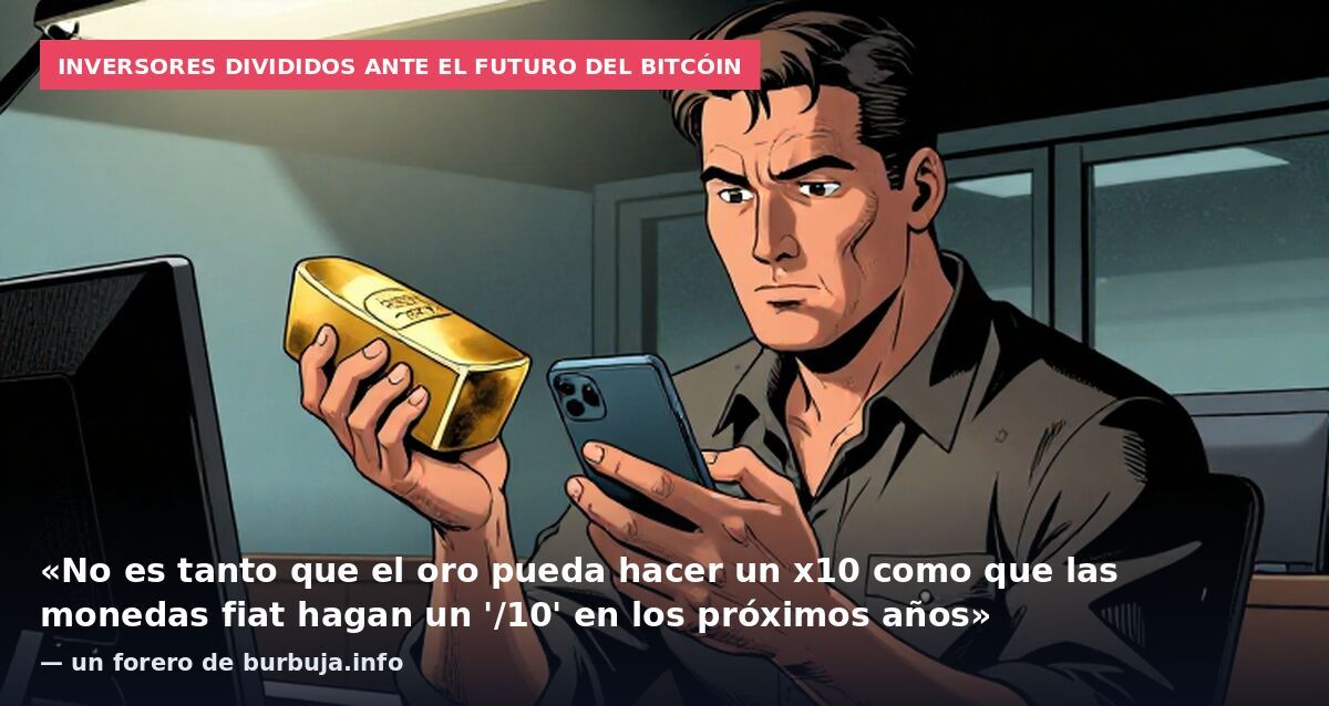 Inversores divididos ante el futuro del bitcóin: «No es tanto que el oro pueda hacer un x10 como que las monedas fiat hagan un '/10' en los próximos años» — un forero de burbuja.info