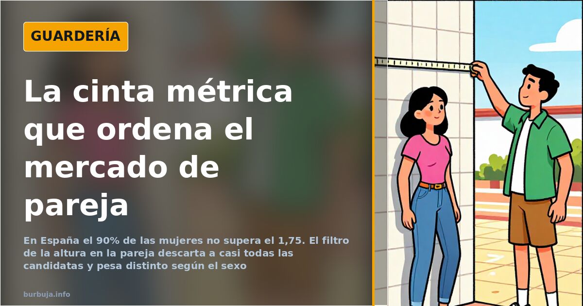 Cinta métrica de pared con marcas de altura y una figura femenina de baja estatura en una ilustración sobre el filtro de la a