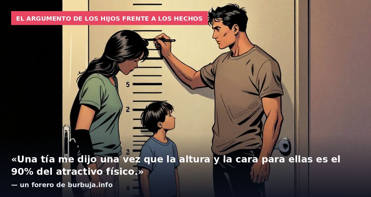 El argumento de los hijos frente a los hechos: «Una tía me dijo una vez que la altura y la cara para ellas es el 90% del atractivo físico.» — un forero de burbuja.info