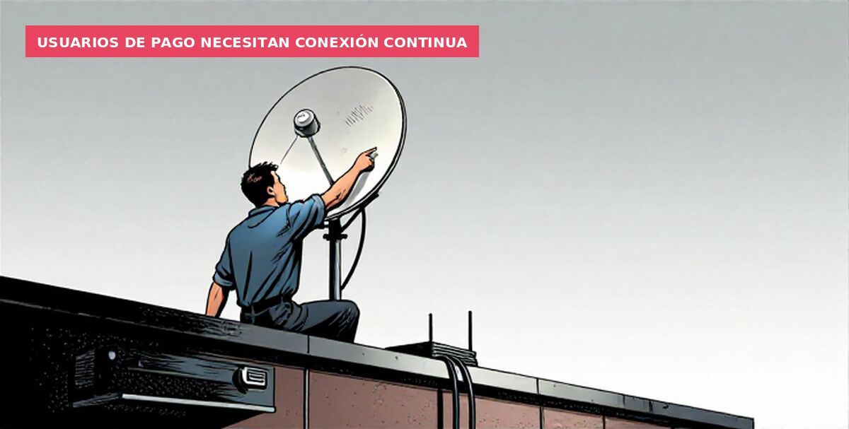 Usuarios de pago necesitan conexión continua