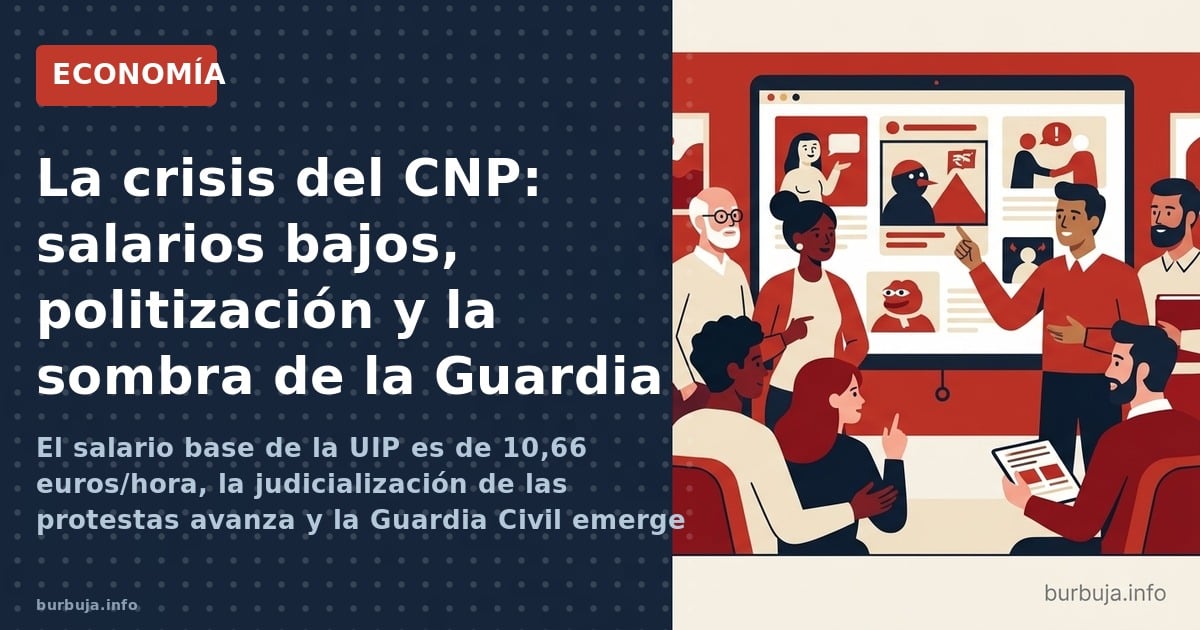Agentes de la Policía Nacional en la calle Ferraz durante las protestas, identificando a manifestantes entre la multitud