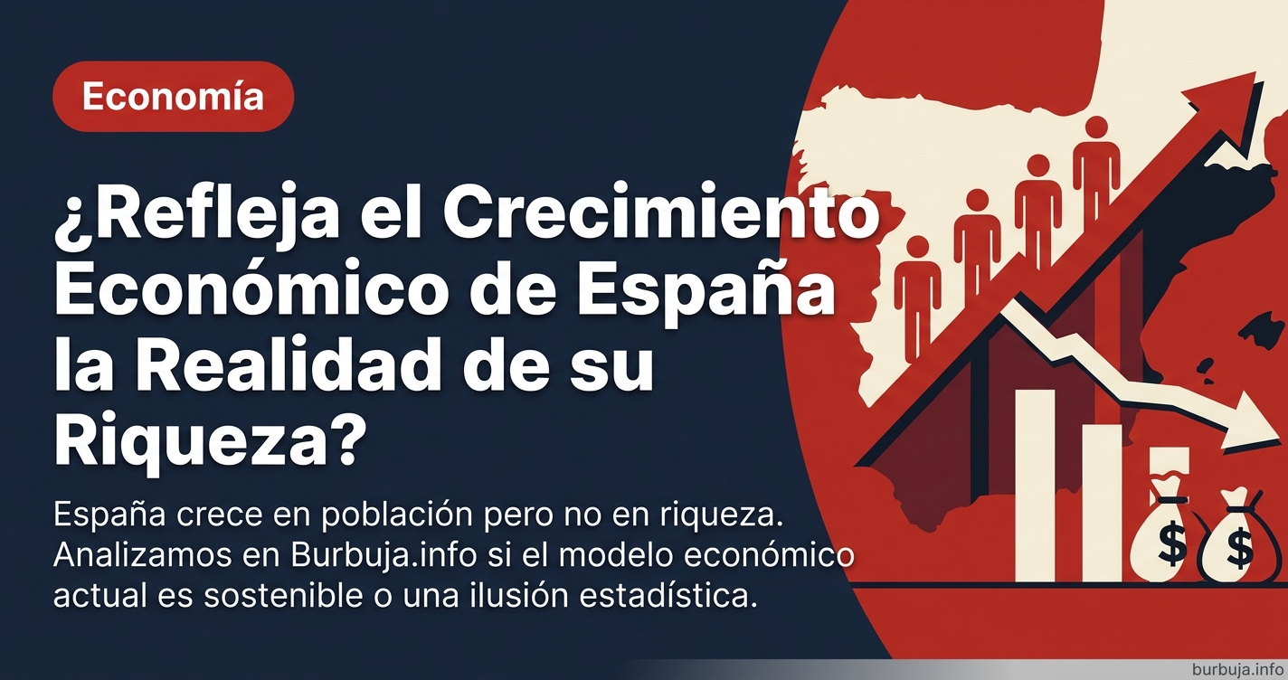 España crece en población pero no en riqueza. Analizamos en Burbuja.info si el modelo económico actual es sostenible o una il