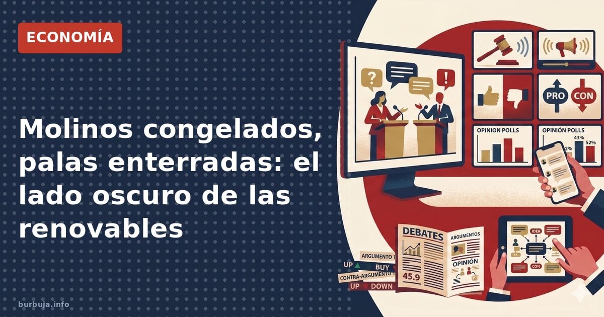Molinos congelados, palas enterradas: el lado oscuro de las renovables