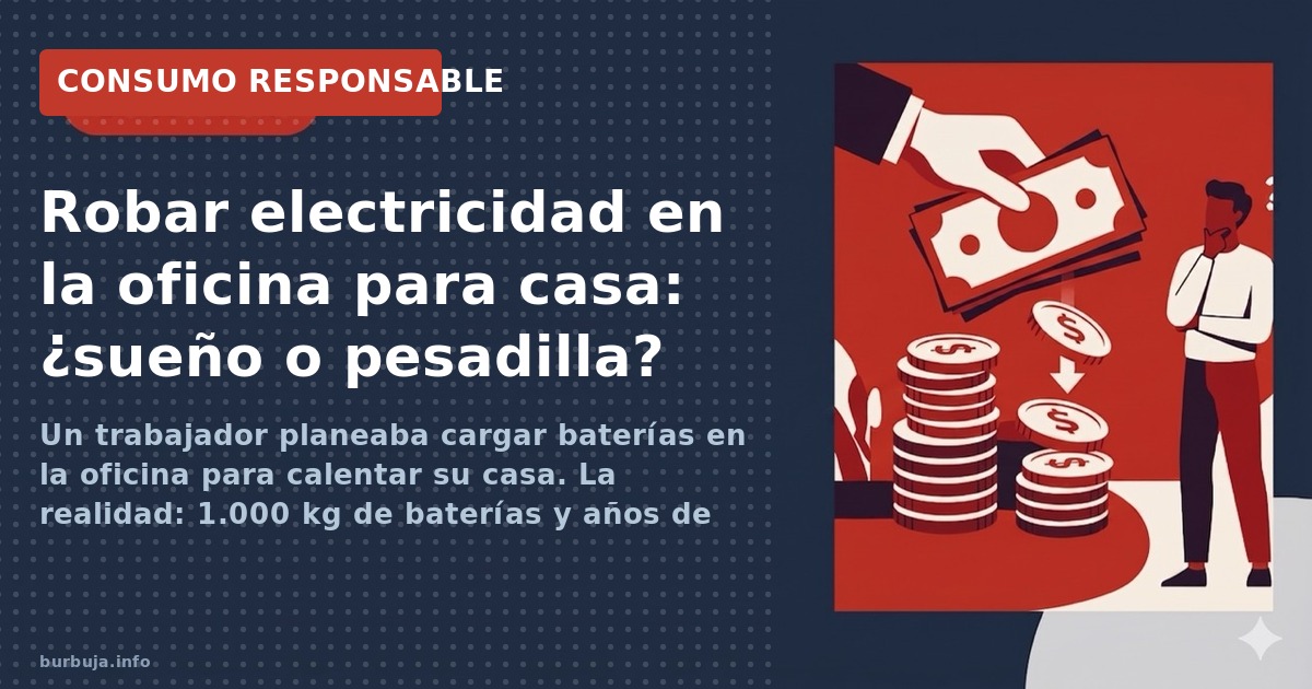 Un trabajador planeaba cargar baterías en la oficina para calentar su casa. La realidad: 1.000 kg de baterías y años de amort