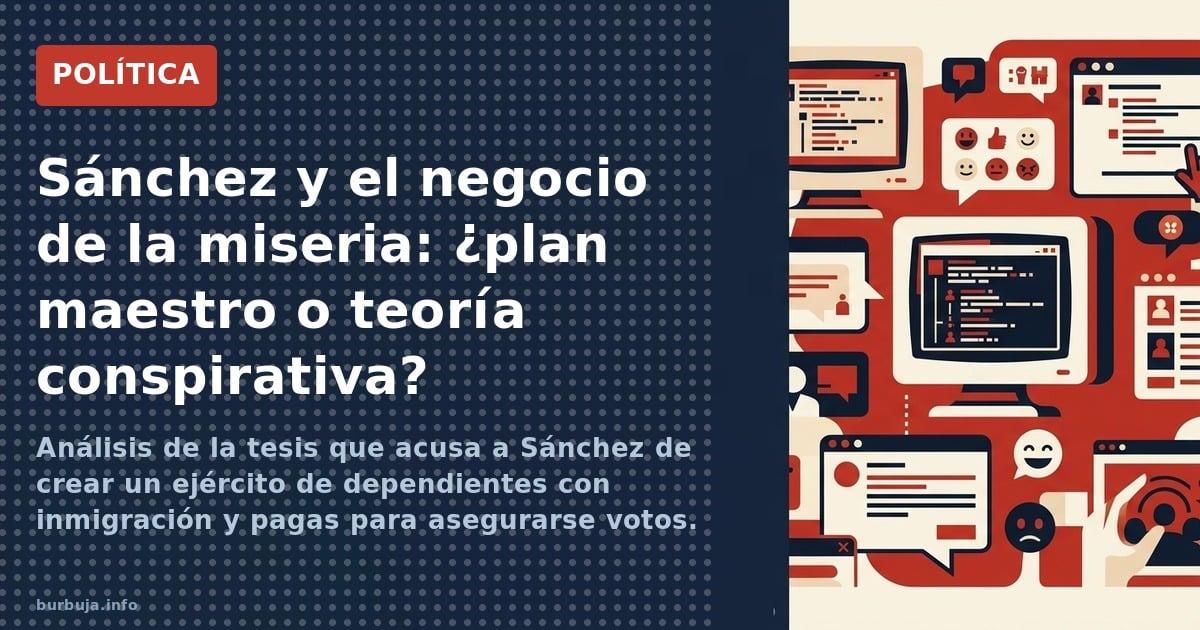Análisis de la tesis que acusa a Sánchez de crear un ejército de dependientes con inmigración y pagas para asegurarse votos. 