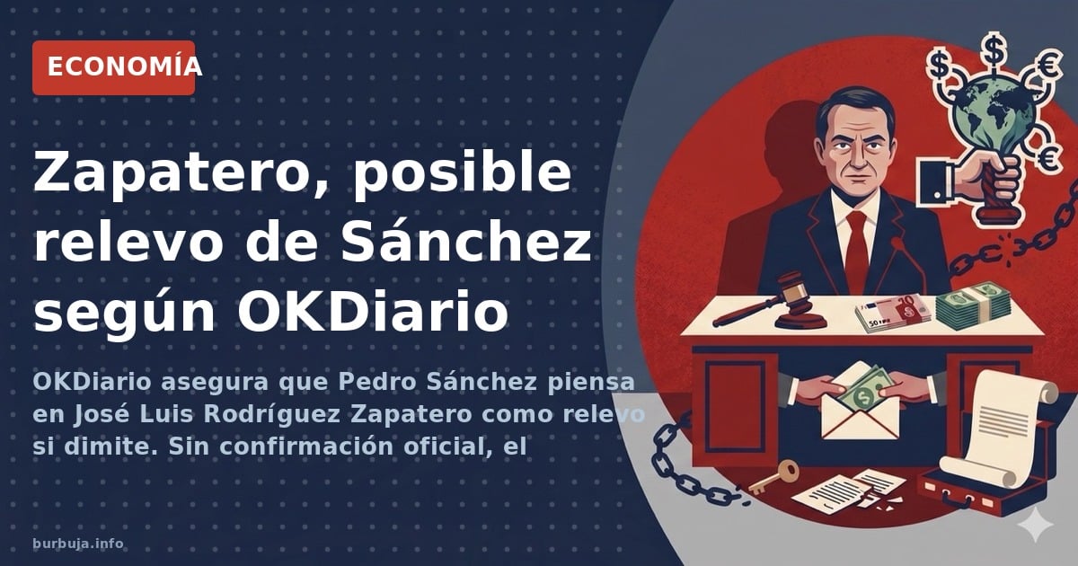 OKDiario asegura que Pedro Sánchez piensa en José Luis Rodríguez Zapatero como relevo si dimite. Sin confirmación oficial, el