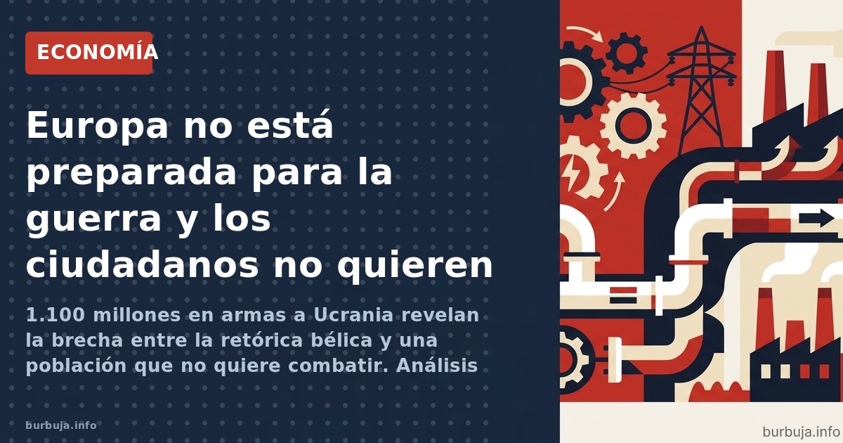 1.100 millones en armas a Ucrania revelan la brecha entre la retórica bélica y una población que no quiere combatir. Análisis
