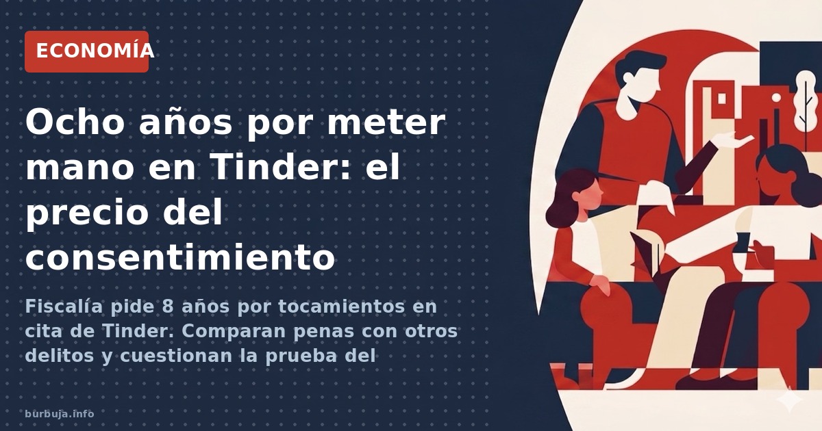 Fiscalía pide 8 años por tocamientos en cita de Tinder. Comparan penas con otros delitos y cuestionan la prueba del consentim