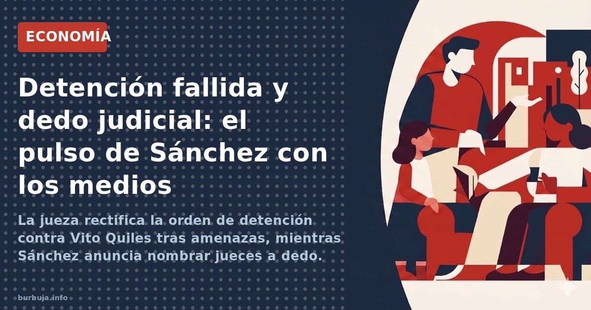La jueza rectifica la orden de detención contra Vito Quiles tras amenazas, mientras Sánchez anuncia nombrar jueces a dedo. An