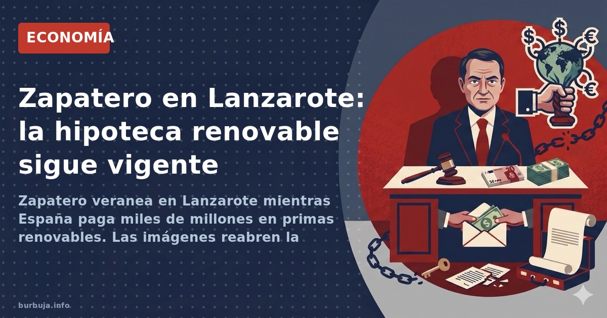 Zapatero veranea en Lanzarote mientras España paga miles de millones en primas renovables. Las imágenes reabren la polémica s