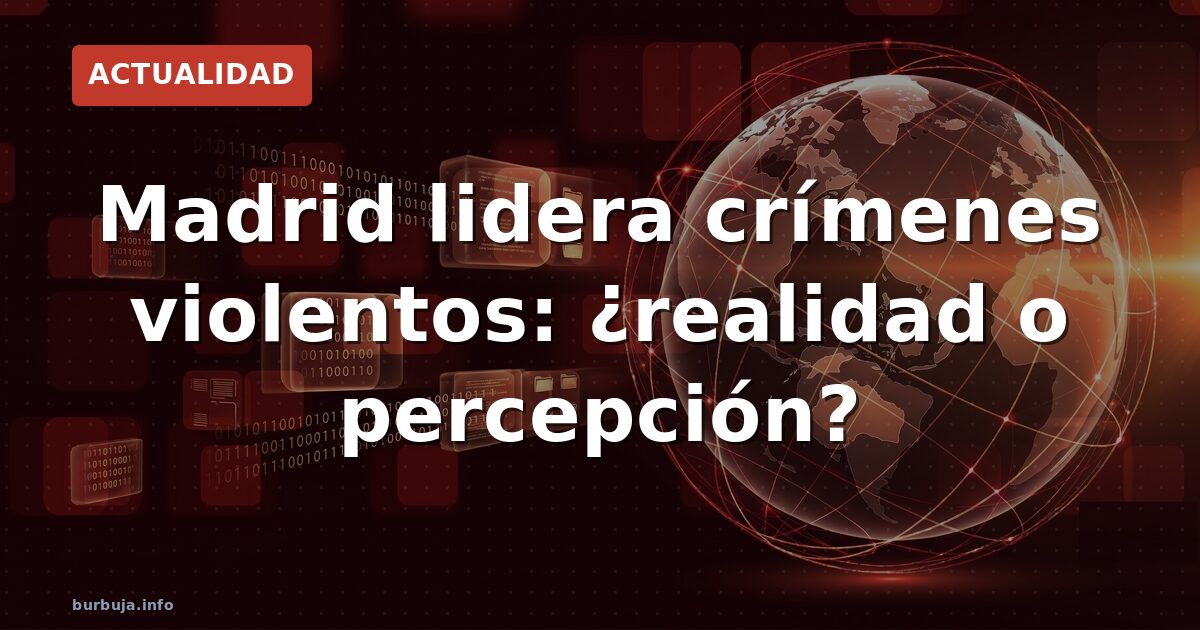 Madrid lidera crímenes violentos: ¿realidad o percepción?