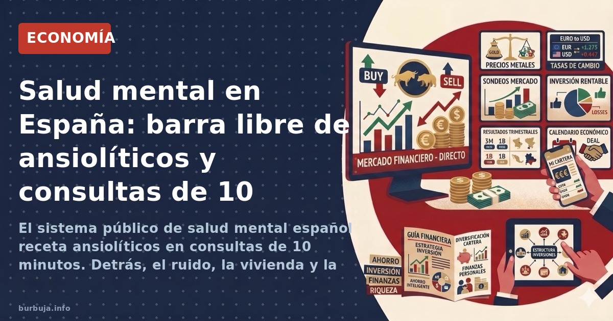 El sistema público de salud mental español receta ansiolíticos en consultas de 10 minutos. Detrás, el ruido, la vivienda y la