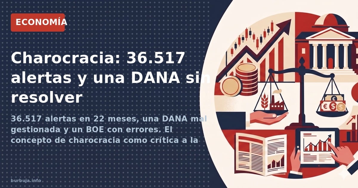 36.517 alertas en 22 meses, una DANA mal gestionada y un BOE con errores. El concepto de charocracia como crítica a la inefic
