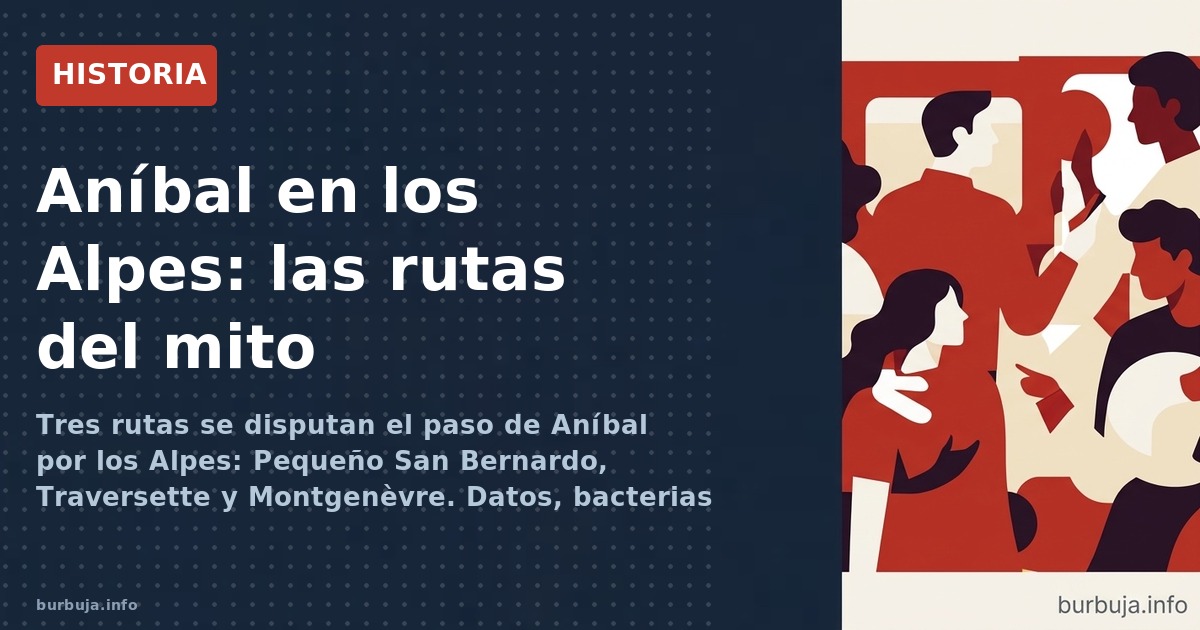 Tres rutas se disputan el paso de Aníbal por los Alpes: Pequeño San Bernardo, Traversette y Montgenèvre. Datos, bacterias y e