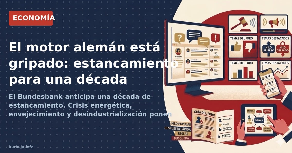 El Bundesbank anticipa una década de estancamiento. Crisis energética, envejecimiento y desindustrialización ponen fin al mil