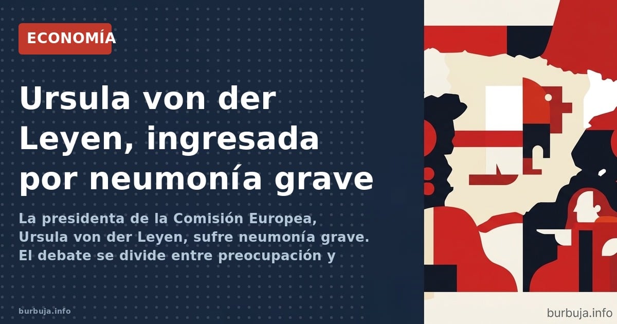 La presidenta de la Comisión Europea, Ursula von der Leyen, sufre neumonía grave. El debate se divide entre preocupación y sa