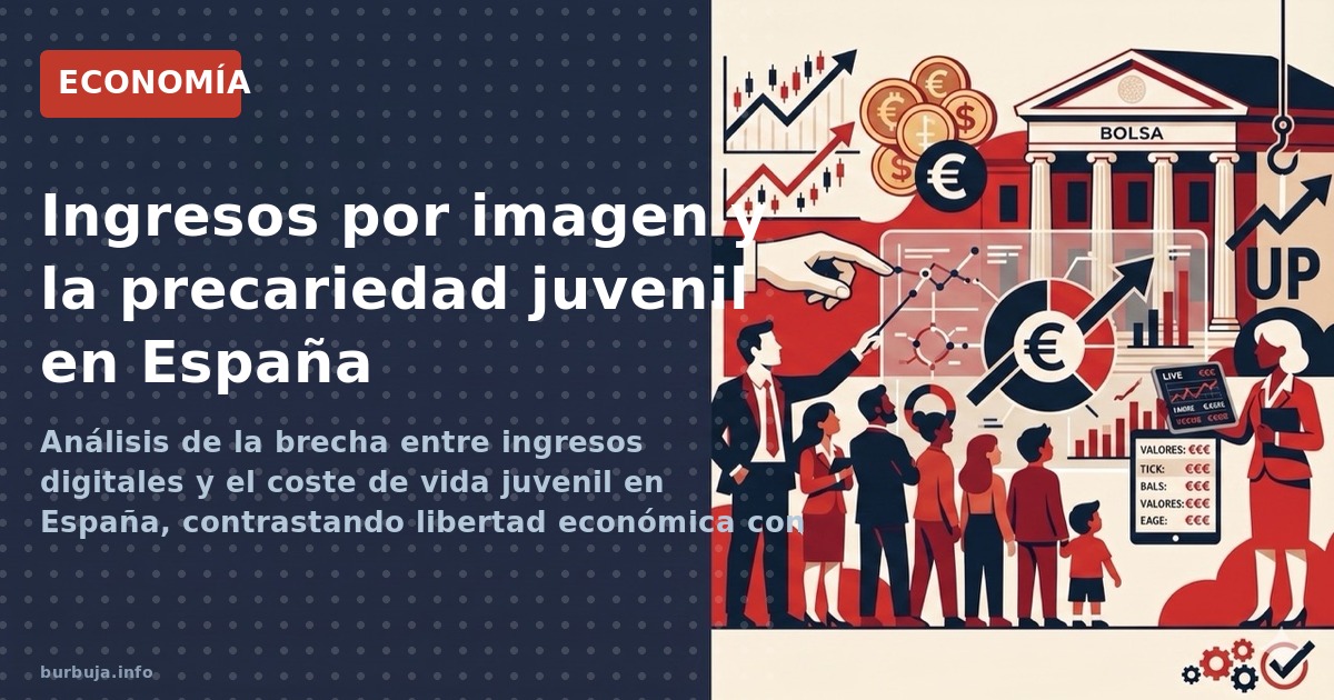 Análisis de la brecha entre ingresos digitales y el coste de vida juvenil en España, contrastando libertad económica con prec