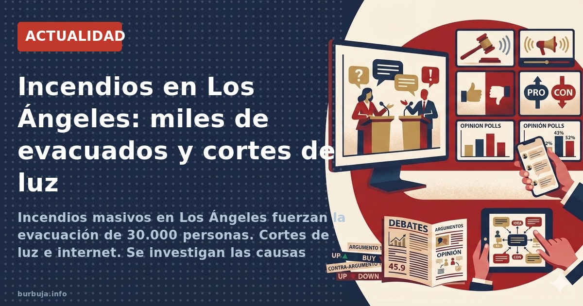 Incendios masivos en Los Ángeles fuerzan la evacuación de 30.000 personas. Cortes de luz e internet. Se investigan las causas